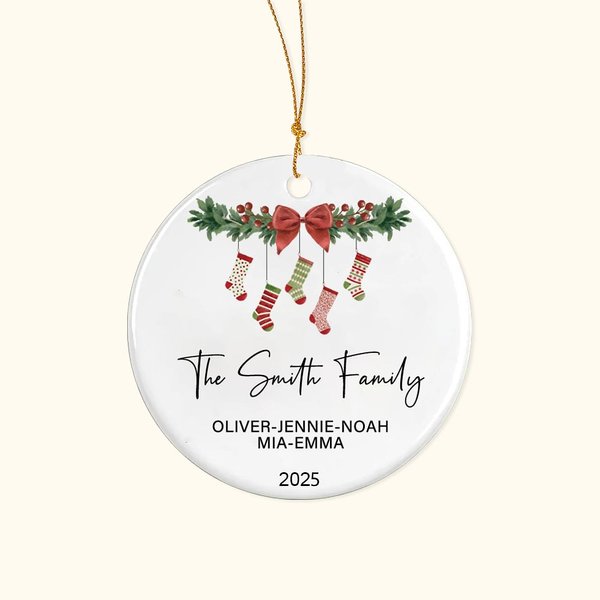 Personalisierte 2025 Familie Socken keramischen Ornament Weihnachten Keepsake