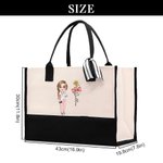 Personalizada Nacimiento Flor Lazo Médico Caricatura Personaje Nombre Grande Bolsa de Lona Cumpleaños Enfermera Semana Regalo para Personal Médico