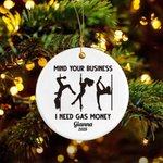 Décoration en céramique pour arbre de Noël personnalisée, drôle, danseur de pole dance, argent du gaz