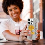 Personalisierte Vintage Geburt Blume Slim Phone Case für iPhone mit Namen elektronisches Zubehör Geburtstag Geschenk für Frauen