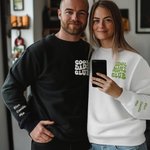Personalized Embroidered Cool Moms Dads 100% Cotton Unisex Sweatshirt with Kid Names Mother's Day Father's Day Baby Announcement Gift for Parents