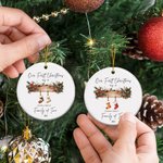 Gepersonaliseerd Ons Eerste Kerstkous Element Ornament met 1-6 Namen Kerstboom Decoratie Kerstcadeau voor Familie Vriend