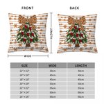 Gepersonaliseerde Glitter boog kerstboom kussenhoes met naam en tekst Home Decor verjaardag kerstcadeau voor familie kinderen