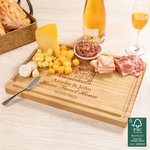 Personalizzato inciso nome cuore casa mappa FSC Bambù salumiere tagliere con scanalatura succo matrimonio regalo di inaugurazione per la coppia famiglia