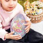 Personalized Watercolour Faux Glitter Bunny Fillable Jumbo Easter Egg with Name Holiday Basket Stuffers Easter Birthday Party Favors Gift for Kids