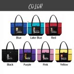 Personalised Teacher Cartoon Character Name Large Tote Bag with Mesh Pocket Back to School Appreciation Gift for Teacher