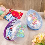 Personalized Watercolour Faux Glitter Bunny Fillable Jumbo Easter Egg with Name Holiday Basket Stuffers Easter Birthday Party Favors Gift for Kids
