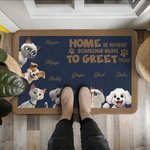 Personalized Cute 3D Cartoon 1-6 Pets Anti-Slip Welcome Door Mat with Names Fun Home Decor Birthday Housewarming Gift for Family Pet Lovers