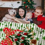 Couverture de Noël personnalisée avec 2-10 noms et nœud Coquette en fausse paillettes Cadeau de Noël pour la famille