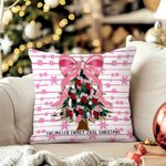 Gepersonaliseerde Glitter boog kerstboom kussenhoes met naam en tekst Home Decor verjaardag kerstcadeau voor familie kinderen