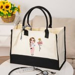 Personalizada Nacimiento Flor Lazo Médico Caricatura Personaje Nombre Grande Bolsa de Lona Cumpleaños Enfermera Semana Regalo para Personal Médico