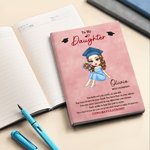 Personalizado Cartoon Graduación Carácter A5 A6 Cuaderno con nombre y texto Graduación Cumpleaños Regalo para las mujeres graduadas