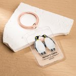 Personalized Penguin Mate Acrylic Key Chain with Name Birthday Anniversary Gift for Couple