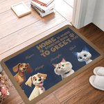 Personalized Cute 3D Cartoon 1-6 Pets Anti-Slip Welcome Door Mat with Names Fun Home Decor Birthday Housewarming Gift for Family Pet Lovers