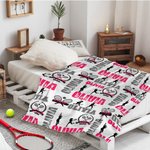 Personalisierte Energetic Tennis Mädchen Silhouette weiche Decke mit Multicolor Namen Home Decor Geburtstagsgeschenk für Sport Tennisliebhaber