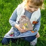 Conejito de Pascua personalizado Bolsa de regalo de arpillera cruzada con nombre Fiesta de caza de Pascua Regalo para niños Niñas