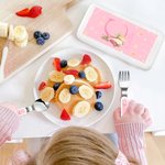 Personalisierte Cute Bunny Kid's Gabel Löffel Messer 3 Stück Besteck-Set mit Fall und Name zurück zu Schule Ostern Geburtstag Geschenk für Kinder