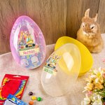 Personalisierte niedliche Hasenohren Bagger Design füllbare Jumbo-Ostereier mit Multicolor Name Ostereierjagd Party Geschenk für Kinder