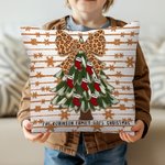 Gepersonaliseerde Glitter boog kerstboom kussenhoes met naam en tekst Home Decor verjaardag kerstcadeau voor familie kinderen