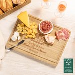 Personalizzato inciso nome cuore casa mappa FSC Bambù salumiere tagliere con scanalatura succo matrimonio regalo di inaugurazione per la coppia famiglia