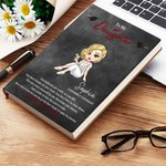 Personalizado Cartoon Graduación Carácter A5 A6 Cuaderno con nombre y texto Graduación Cumpleaños Regalo para las mujeres graduadas