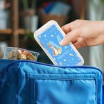 Personalisierte Cute Bunny Kid's Gabel Löffel Messer 3 Stück Besteck-Set mit Fall und Name zurück zu Schule Ostern Geburtstag Geschenk für Kinder