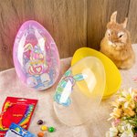 Personalized Watercolour Faux Glitter Bunny Fillable Jumbo Easter Egg with Name Holiday Basket Stuffers Easter Birthday Party Favors Gift for Kids