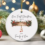 Gepersonaliseerd Ons Eerste Kerstkous Element Ornament met 1-6 Namen Kerstboom Decoratie Kerstcadeau voor Familie Vriend