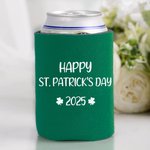 Personlig Lucky Shamrock flerfärgad ölburkskylare med text uppsättning av 12 dryckestillbehör St. Patrick's Day Partygåva för drinkare spritälskare