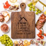 Personalised Sweet Home Wood Bamboo Reversible Cheese Charcuterie Chopping Board with Grip and Name Housewarming Wedding Gift for Family Couple
