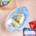 Personalisierte niedliche Hasenohren Bagger Design füllbare Jumbo-Ostereier mit Multicolor Name Ostereierjagd Party Geschenk für Kinder