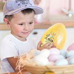 Personalisierte niedliche Hasenohren Bagger Design füllbare Jumbo-Ostereier mit Multicolor Name Ostereierjagd Party Geschenk für Kinder