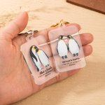 Personalized Penguin Mate Acrylic Key Chain with Name Birthday Anniversary Gift for Couple