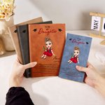 Personalizado Cartoon Graduación Carácter A5 A6 Cuaderno con nombre y texto Graduación Cumpleaños Regalo para las mujeres graduadas