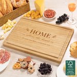 Personalized Family Home FSC Bamboo Engraved Name and Text Charcuterie Cutting Board with Juice Groove Ship from USA Anniversary Gift for Family