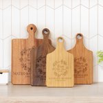 Personalised Our First Home Engraved Name Wooden Bamboo Reversible Charcuterie Chopping Board with Grip Housewarming Wedding Gift for Family Couple