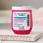 Personalizzato rosa Hangover Recovery Kit 12 oz vino Tumbler con pillola RX Design Compleanno Addio al Nubilato Bomboniera per Ragazza Donna