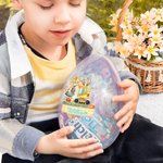 Personalisierte niedliche Hasenohren Bagger Design füllbare Jumbo-Ostereier mit Multicolor Name Ostereierjagd Party Geschenk für Kinder