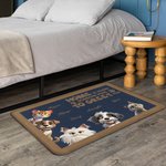Personalized Cute 3D Cartoon 1-6 Pets Anti-Slip Welcome Door Mat with Names Fun Home Decor Birthday Housewarming Gift for Family Pet Lovers