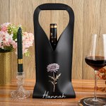 Sac à Vin en Cuir avec Poignée Protectrice Personnalisé avec Nom Cadeau d Anniversaire pour Amateur de Vin