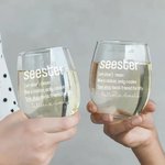Personalizado Seester Definición 12oz Stemless Copa de Vino con Nombre Cumpleaños Treat Inicio Bar Housewarming Regalo para Hermanas Amigos