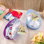 Personalisierte niedliche Hasenohren Bagger Design füllbare Jumbo-Ostereier mit Multicolor Name Ostereierjagd Party Geschenk für Kinder