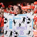 Personalized Colorful Soccer Girl Soft Throw Blanket with Names Home Decor Birthday Gift for Sports Soccer Lovers