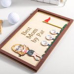 Personalisierte Best Dad Mom von Par Cartoon Golf Charakter hölzerne Plakette mit 1-8 Namen und Halter Home Decor Vatertag Geburtstag Geschenk für Golfliebhaber