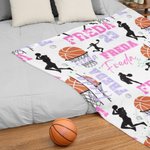 Couverture de basket-ball personnalisée avec noms multicolores Cadeau d'anniversaire pour les amoureux du sport et du basket-ball