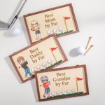 Personalisierte Best Dad Mom von Par Cartoon Golf Charakter hölzerne Plakette mit 1-8 Namen und Halter Home Decor Vatertag Geburtstag Geschenk für Golfliebhaber