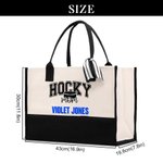 Spersonalizowana torba na ramię Baseball Basketball Mom Large Canvas Tote Bag with Text Game Day Sports Mom Gift for Women