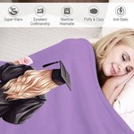 Personalized Watercolor Floral Grad Cap Graduates' Back Soft Throw Blanket with Name and Year School Celebration Home Decor Gift for Graduates