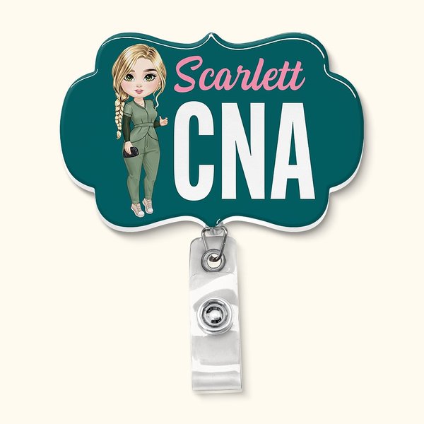 Personalized Cartoon Character Irregular Retractable Name ID Card Badge Reel with Title Birthday Appreciation Gift for Nurse Doctor Medical Staff