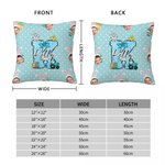 Personalized Colorful Polka Dot Cute Easter Bunny 1-3 Photos Soft Throw Pillow Cover with Name Home Decor Easter Party Gift for Boys Girls